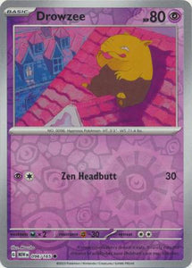 Drowzee 096/165 SV 151 Set Reverse Holo Common Pokemon Card TCG Near Mint