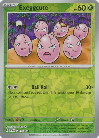 Exeggcute 102/165 SV 151 Set Reverse Holo Common Pokemon Card TCG Near Mint