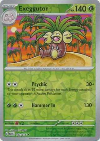 Exeggutor 103/165 SV 151 Set Reverse Holo Uncommon Pokemon Card TCG Near Mint 