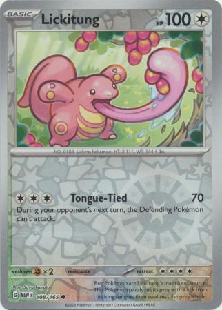 Lickitung 108/165 SV 151 Set Reverse Holo Common Pokemon Card TCG Near Mint