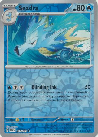 Seadra 117/165 SV 151 Set Reverse Holo Uncommon Pokemon Card TCG Near Mint 