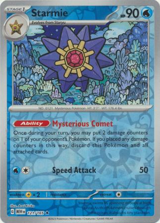 Starmie 121/165 SV 151 Set Reverse Holo Rare Pokemon Card TCG Near Mint