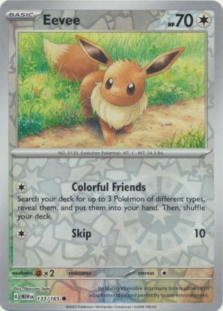 Eevee 133/165 SV 151 Set Reverse Holo Common Pokemon Card TCG Near Mint