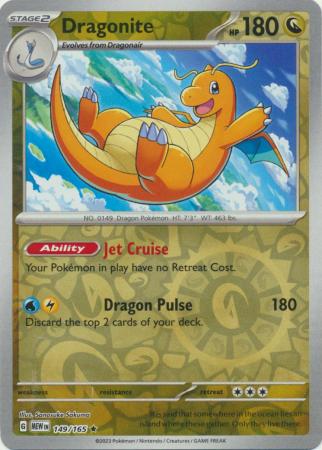 Dragonite 149/165 SV 151 Set Reverse Holo Rare Pokemon Card TCG Near Mint