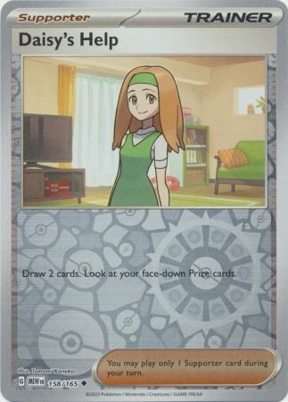 Daisy's Help 158/165 SV 151 Set Reverse Holo Uncommon Trainer Pokemon Card TCG Near Mint