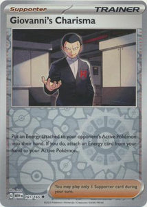 Giovanni's Charisma 161/165 SV 151 Set Reverse Holo Uncommon Trainer Pokemon Card TCG Near Mint