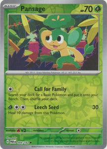 Pansage 004/182 SV Paradox Rift Reverse Holo Common Pokemon Card TCG Near Mint