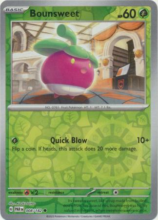 Bounsweet 008/182 SV Paradox Rift Reverse Holo Common Pokemon Card TCG Near Mint