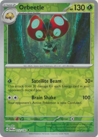 Orbeetle 012/182 SV Paradox Rift Reverse Holo Uncommon Pokemon Card TCG Near Mint 