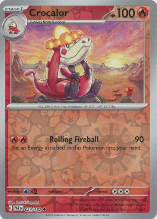 Crocalor 024/182 SV Paradox Rift Reverse Holo Uncommon Pokemon Card TCG Near Mint 