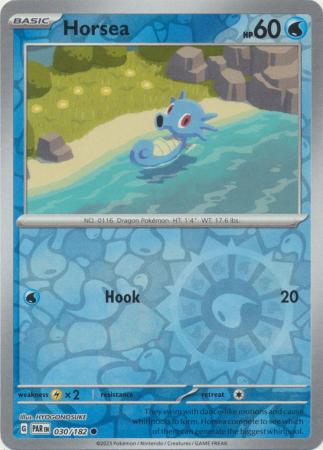 Horsea 030/182 SV Paradox Rift Reverse Holo Common Pokemon Card TCG Near Mint