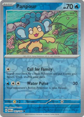 Panpour 041/182 SV Paradox Rift Reverse Holo Common Pokemon Card TCG Near Mint