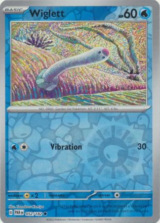Wiglett 052/182 SV Paradox Rift Reverse Holo Common Pokemon Card TCG Near Mint