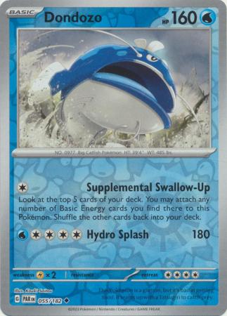 Dondozo 055/182 SV Paradox Rift Reverse Holo Uncommon Pokemon Card TCG Near Mint 