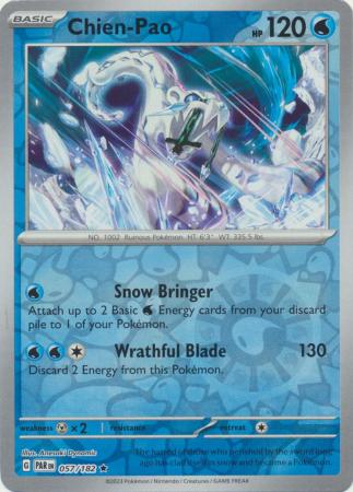 Chien-Pao 057/182 SV Paradox Rift Reverse Holo Rare Pokemon Card TCG Near Mint