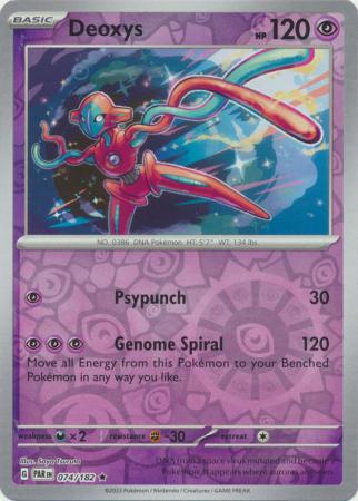 Deoxys 074/182 SV Paradox Rift Reverse Holo Rare Pokemon Card TCG Near Mint