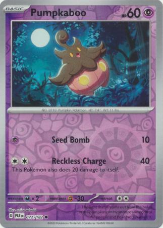 Pumpkaboo 077/182 SV Paradox Rift Reverse Holo Common Pokemon Card TCG Near Mint