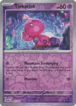 Tinkatink 082/182 SV Paradox Rift Reverse Holo Common Pokemon Card TCG Near Mint