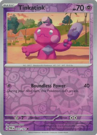 Tinkatink 083/182 SV Paradox Rift Reverse Holo Common Pokemon Card TCG Near Mint