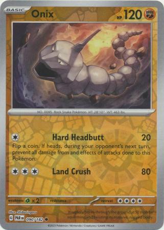 Onix 090/182 SV Paradox Rift Reverse Holo Common Pokemon Card TCG Near Mint