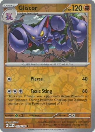 Gliscor 092/182 SV Paradox Rift Reverse Holo Uncommon Pokemon Card TCG Near Mint 