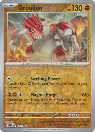 Groudon 093/182 SV Paradox Rift Reverse Holo Rare Pokemon Card TCG Near Mint