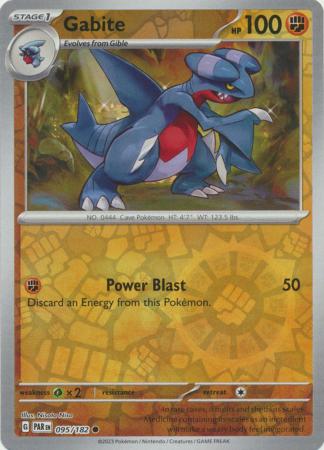 Gabite 095/182 SV Paradox Rift Reverse Holo Common Pokemon Card TCG Near Mint