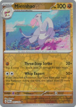 Mienshao 097/182 SV Paradox Rift Reverse Holo Uncommon Pokemon Card TCG Near Mint 