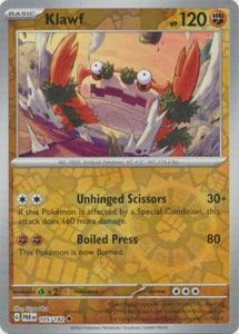 Klawf 105/182 SV Paradox Rift Reverse Holo Uncommon Pokemon Card TCG Near Mint 