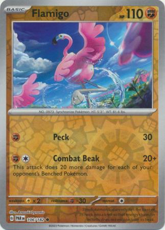 Flamigo 106/182 SV Paradox Rift Reverse Holo Common Pokemon Card TCG Near Mint