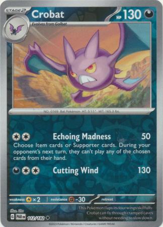 Crobat 112/182 SV Paradox Rift Reverse Holo Uncommon Pokemon Card TCG Near Mint 