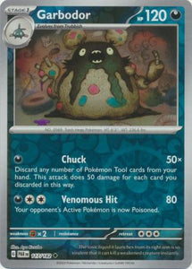 Garbodor 117/182 SV Paradox Rift Reverse Holo Uncommon Pokemon Card TCG Near Mint 