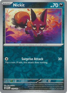 Nickit 119/182 SV Paradox Rift Reverse Holo Common Pokemon Card TCG Near Mint