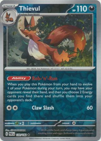 Thievul 120/182 SV Paradox Rift Reverse Holo Rare Pokemon Card TCG Near Mint