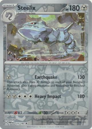 Steelix 125/182 SV Paradox Rift Reverse Holo Rare Pokemon Card TCG Near Mint