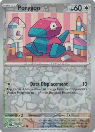 Porygon 142/182 SV Paradox Rift Reverse Holo Common Pokemon Card TCG Near Mint