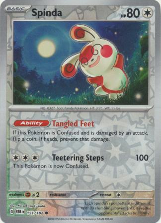 Spinda 151/182 SV Paradox Rift Reverse Holo Common Pokemon Card TCG – Kawaii Collector