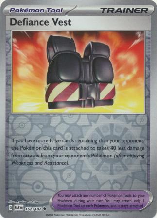 Defiance Vest 162/182 SV Paradox Rift Reverse Holo Uncommon Trainer Pokemon Card TCG Near Mint 