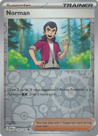 Norman 168/182 SV Paradox Rift Reverse Holo Uncommon Trainer Pokemon Card TCG Near Mint 