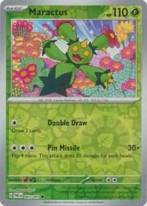 Maractus 003/091 SV Paldean Fates Reverse Holo Common Pokemon Card TCG Near Mint