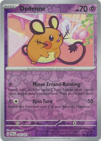 Dedenne 036/091 SV Paldean Fates Reverse Holo Common Pokemon Card TCG Near Mint