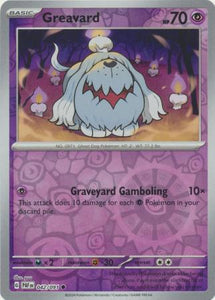 Greavard 042/091 SV Paldean Fates Reverse Holo Common Pokemon Card TCG Near Mint