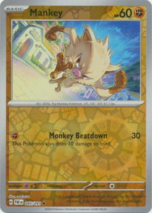Mankey 045/091 SV Paldean Fates Reverse Holo Common Pokemon Card TCG Near Mint