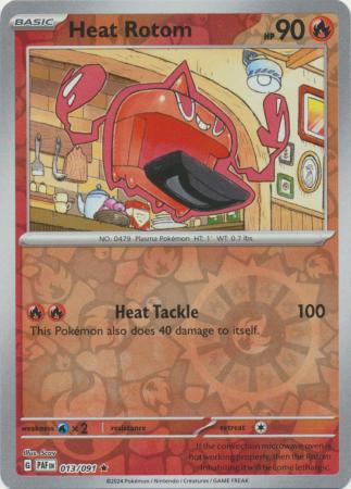 Heat Rotom 013/091 SV Paldean Fates Reverse Holo Rare Pokemon Card TCG Near Mint