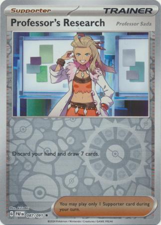 Professor's Research Professor Sada 087/091 SV Paldean Fates Reverse Holo Trainer Rare Pokemon Card TCG Near Mint