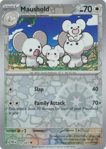 Maushold 074/091 SV Paldean Fates Reverse Holo Uncommon Pokemon Card TCG Near Mint 