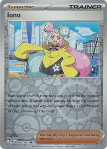 Iono 080/091 SV Paldean Fates Reverse Holo Uncommon Trainer Pokemon Card TCG Near Mint