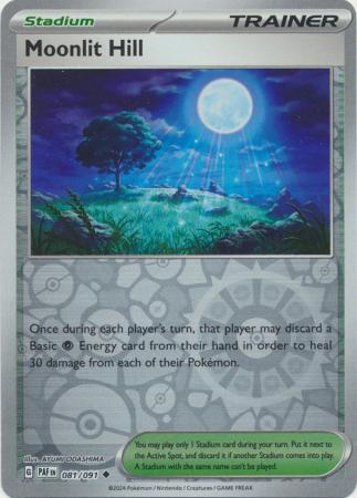 Moonlit Hill 081/091 SV Paldean Fates Reverse Holo Uncommon Trainer Pokemon Card TCG Near Mint
