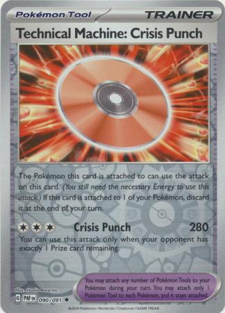 Technical Machine: Crisis Punch 090/091 SV Paldean Fates Reverse Holo Uncommon Trainer Pokemon Card TCG Near Mint