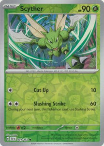 Scyther 001/162 SV Temporal Forces Reverse Holo Common Pokemon Card TCG Near Mint